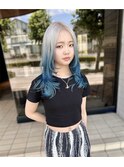 ホワイト～ブルーグラデーション