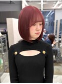 ◎10代20代30代ブリーチありピンク長めボブ