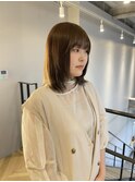 20代30代寒色系カラーシースルーバンク艶感ストレート透明感