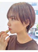マッシュショート　大人ショート刈り上げショート　ブルーカラー