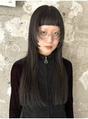 ★黒髪ワイドバングイメチェン外ハネボブ美髪表参道青山