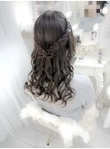 編み込み髪リボン
