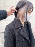 【堀惠】インナーカラーベージュボブ顔周り吉祥寺20代30代40代