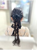 編みおろしツインポニー