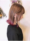 【lamp斉藤】ブリーチ×裾カラーピンク