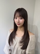 ヴィオットバイサロン(Viot by Salon)&nbsp;前髪ありくびれヘア夏アプリコットオレンジハイライトカラー