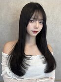 〇レイヤーカット×くびれヘア 縮毛矯正/アプリコットオレンジ