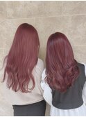 チェリーレッド 暖色カラー ツヤ髪