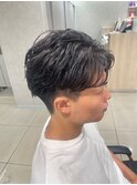 フェザーパーマニュアンスパーマ眉カットメンズパーマ