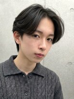 ノラキチジョウジ(NORA KICHIJOJI)&nbsp;黒髪韓国マッシュ毛流れセンターパートカルマパーマダウンパーマ