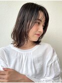 くびれボブ/ダークアッシュ/透明感/春カラーブリーチなしp越谷