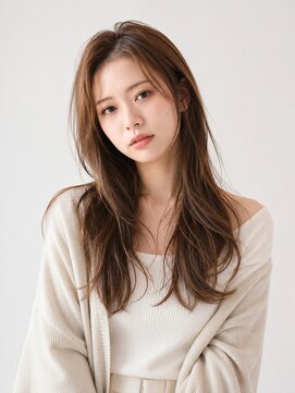 アース コアフュール ボーテ 成田店(EARTH coiffure beaute) 韓国風レイヤーロング × シアーベージュ