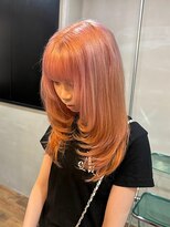 ヘアプレイスソル (HAIR PLACE SoL)&nbsp;透明感オレンジベージュ/レイヤーカット/顔まわりカット