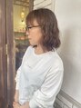 ヘアー アンド ビューティー リル(rille) コテで巻いたようなウェーブ感のあるゆるふわボブパーマstyle