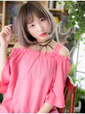 ハイトーンカラー前下がり透け感ミニボブh3戸田公園10代20代30代