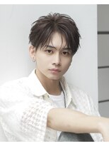 オーシャントーキョー 渋谷神南(OCEAN TOKYO)&nbsp;韓国ヘアカルマパーマカルマバングセンターパート黒髪ウルフ