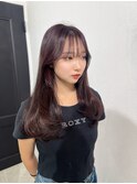 レッドブラウンカラー暗めレッドカラーレイヤースタイル