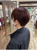 カシスレッド×ショートボブ