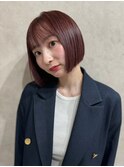 大人可愛い小顔前下がりショートボブカットスカーレット