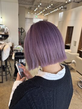 ラウブロッサム 大宮西口店(Lau Blossom) ラベンダーカラー×ケアブリーチのダブルカラー+ボブ