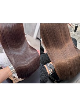 人気の髪質改善で髪の内部まで浸透潤いを閉じ込め、史上最高の美髪へ♪毛先まで潤う美髮へと導きます。