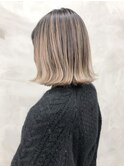 バレイヤージュハイライトベージュボブ ＊