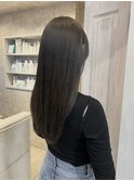 福山美容室caary 髪質改善ストレートオリーブグレージュ20代