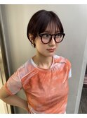 前髪あり耳掛け丸みくびれショートボブ20代30代40代50代60代