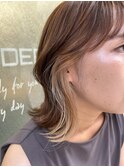 ブリーチ1回でできるナチュラルベージュインナーカラー