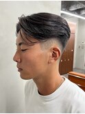 メンズセンターパートニュアンスパーマ毛流れ縮毛矯正刈り上げ