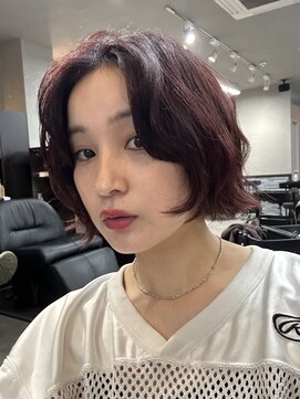 ジゼル 小倉(GiseL) ゆるパーマ/かじ／ボルドーカラー