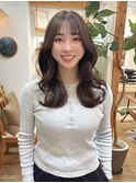 ブラウンカラー レイヤーカット