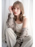 20代30代40代◎韓国人風ゆるウェーブヘア/ベージュカラー