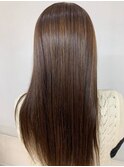 縮毛矯正/ロング/ナチュラルストレート/ベージュブラウン/