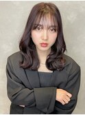 韓国ヘア 似合わせカット くびれヘア  ラベンダーブラウンM44