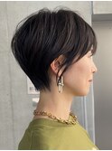 ショートヘア/ひし形シルエット/前髪あり/小顔/大人/30代・40代