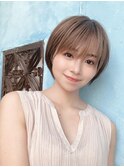 前髪あり★ショートボブ/髪質改善×ブリーチなし[池袋]