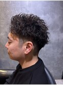 スパイキーショート×無造作パーマ