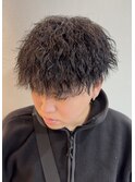 ツイスパ　ツイストスパイラル　マッシュ　縦落ちパーマ　波巻き