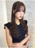 暗めカラー/韓国風巻き/レイヤーカット/髪質改善/縮毛矯正/池袋