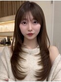 顔まわり顔周り前髪カットミディアムレイヤーロングレイヤー