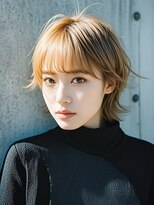 エイチ ウルフカット 大阪梅田(811)&nbsp;50代ハンサムショートショートバレイヤージュクラゲヘアパーマ