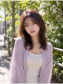 レイヤー×ナチュラルブラウン×韓国風