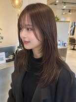 アクロ 梅田店(ACRO)&nbsp;フェイスレイヤー艶ブラウンロング