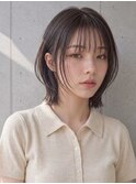 アッシュグレーブリーチなしタンバルモリくびれボブ内巻きボブ◎