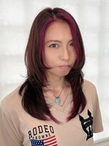 ユウヘアー 師勝店(U Hair)&nbsp;ロングウルフ！インナーカラーピンクパープル！
