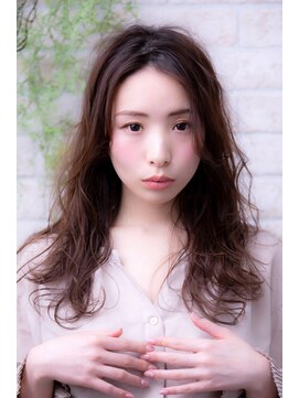 エルデ ナインズ ヘアー スタンド 川口店(elde 9's HAIR STAND) シルキーチョコレート＆プリカールの大人ガーリーモードヘア