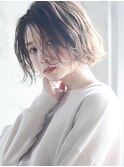 大人かわいい マニッシュショート ネイビーカラー フレンチボブ