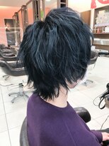 プログレス 国分寺店(PROGRESS) <大澤>ミディアムウルフ×ブルーブラック 国分寺ウルフ