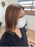 きりっぱなしボブ＋グラデーション＋ハイライト